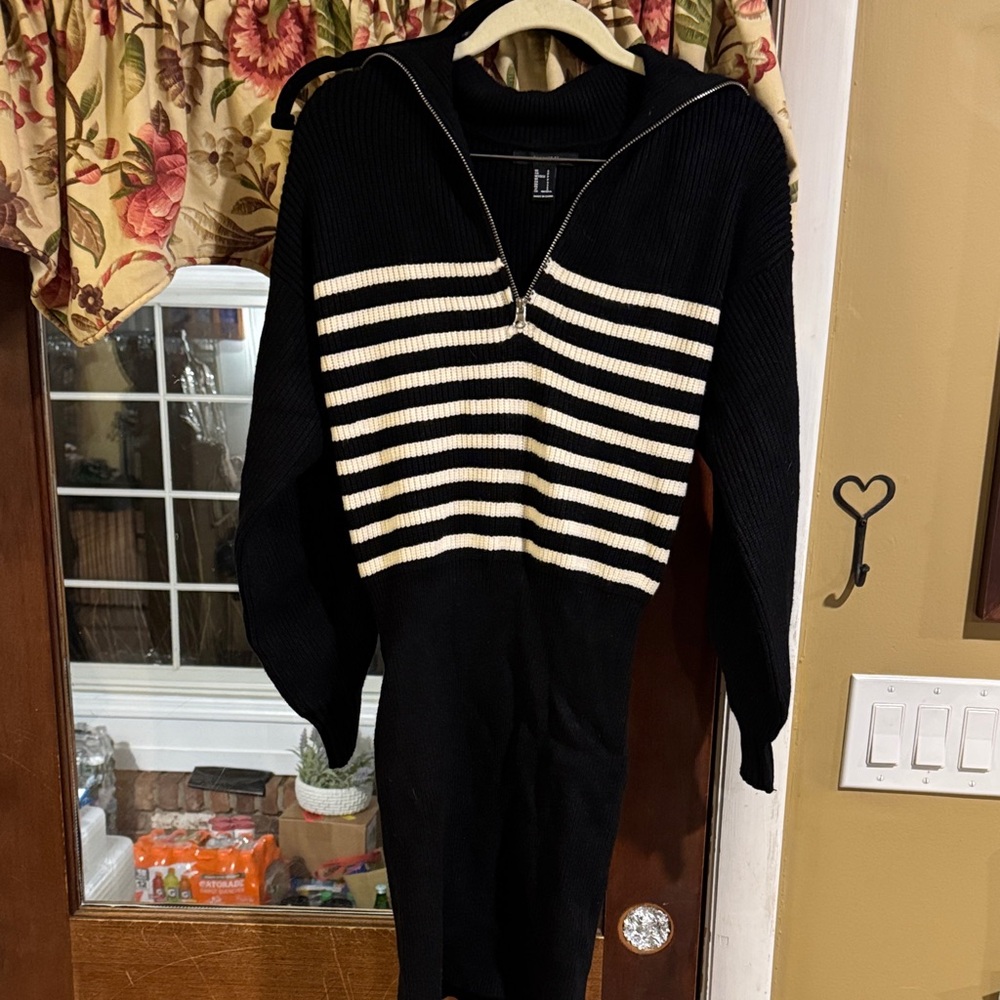 Forever 21 Black and White Striped Dress